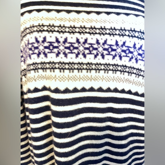 J Crew Fair Isle Striped Sweater-Midnight BlueWhite/Multi-Large. NWT - Picture 2 of 5